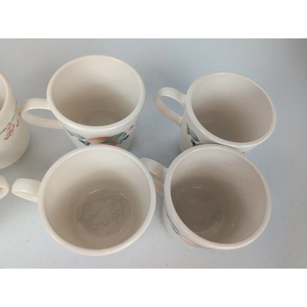 Vintage  Corelle Corning Ware Abundance Coffee/Tea Cups Set Of 8